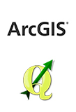 Logotipos de ArcGIS y QGIS, software GIS que manejo