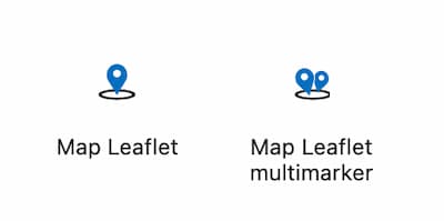 Bloques que añade Map Block Leaflet a WordPress cuando instalamos el plugin.