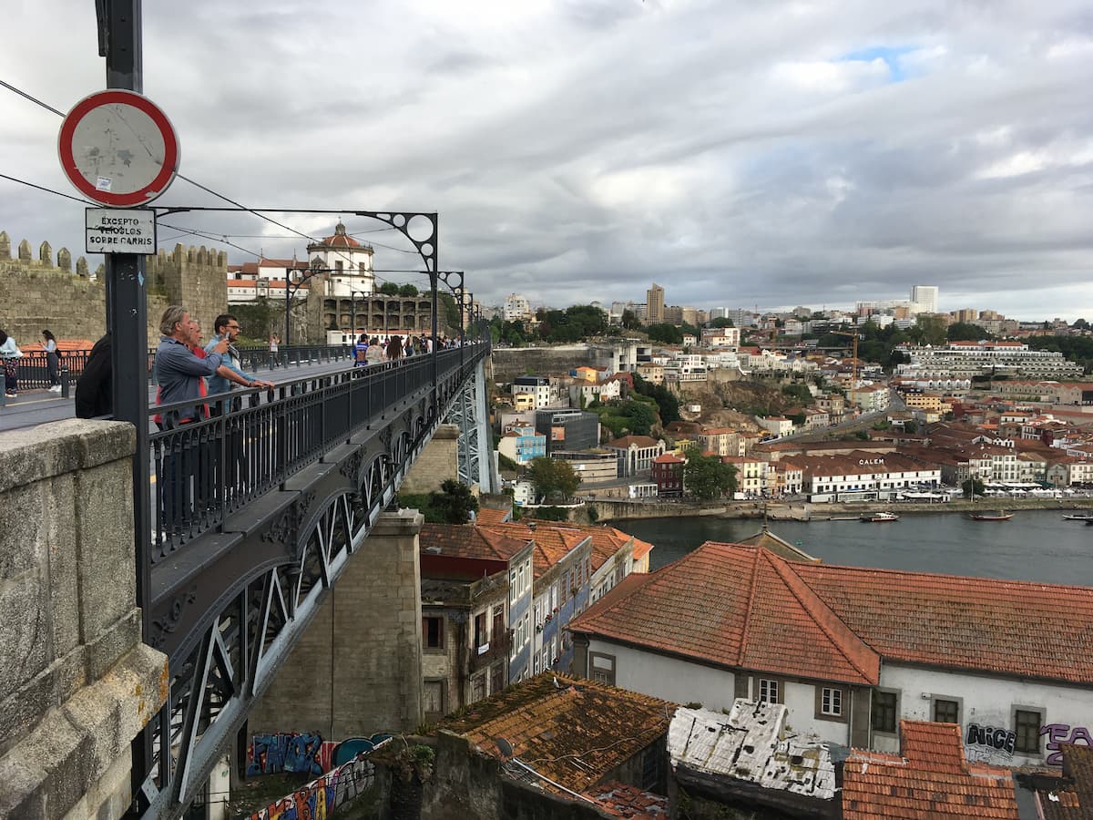 Ponte D. Luis I desde arriba en Oporto